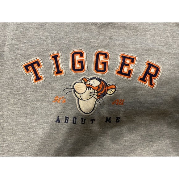 Vintage Disney Store Tigger Sweatshirt Mens XXL Gray Embroidered Winnie the Pooh - Picture 10 of 15
